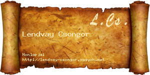 Lendvay Csongor névjegykártya